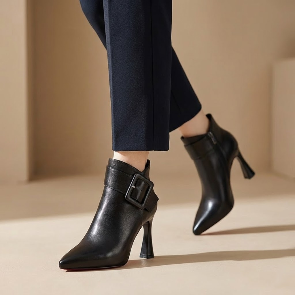 CÉLIANE | BOTTINES À TALON ET BOUCLE POUR FEMMES