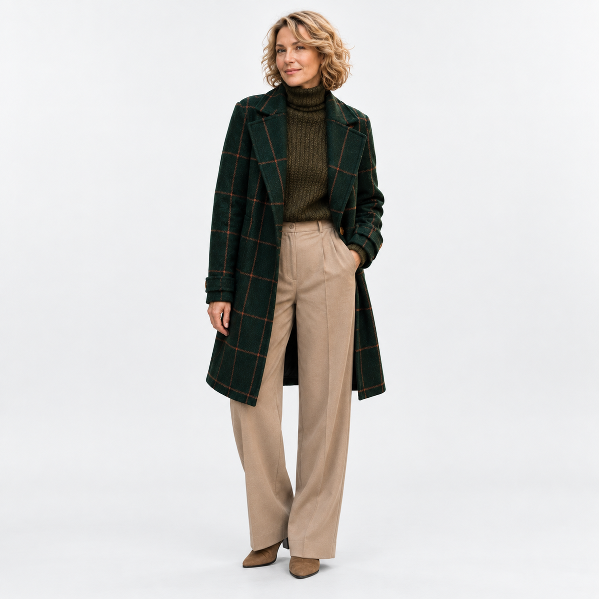 CÉLIANE | MANTEAU À CARREAUX POUR FEMMES