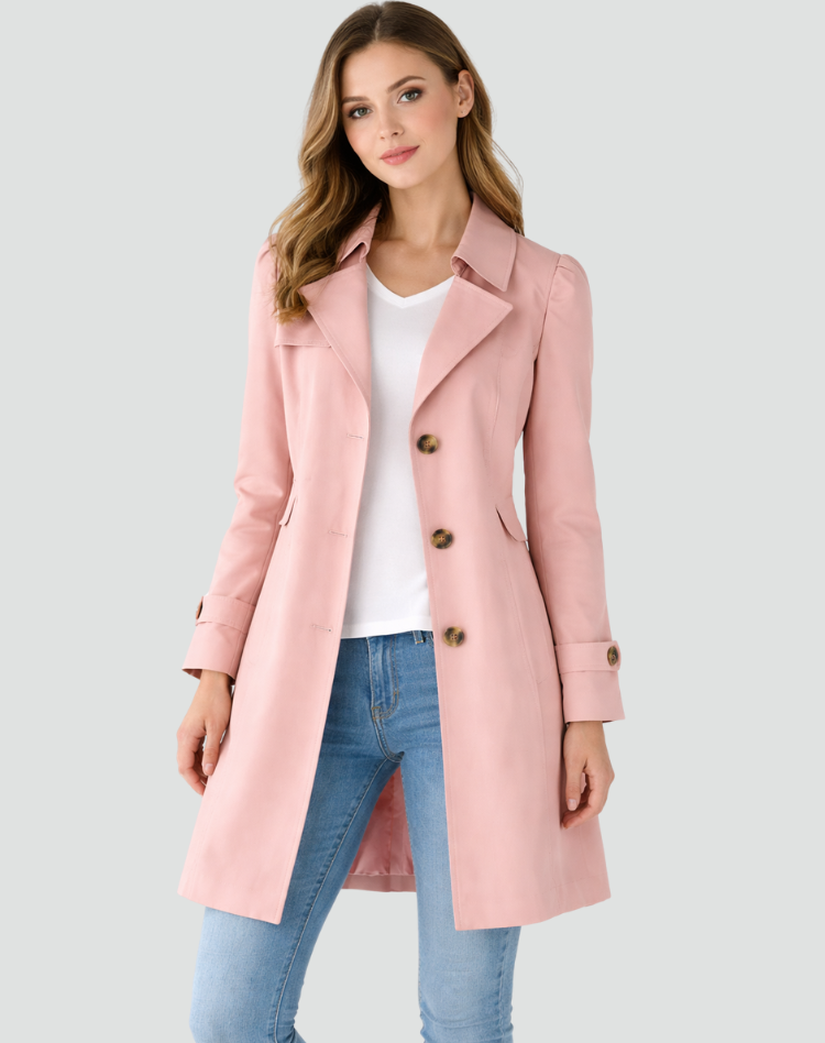 CÉLIANE | TRANCHÉE MANTEAU CLASSIQUE À REVERS POUR FEMMES