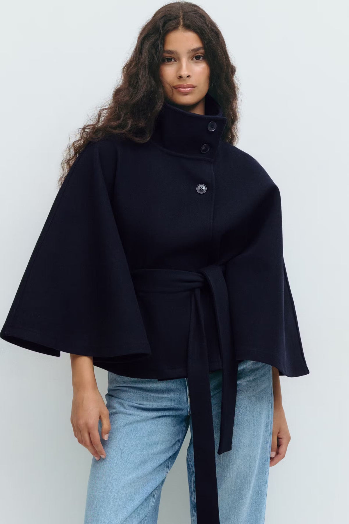 CÉLIANE | MANTEAU CAPE À CEINTURE POUR FEMMES