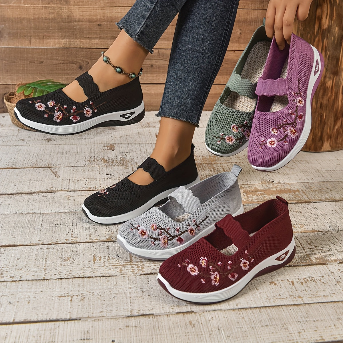 CÉLIANE | BASKETS FLORALE EMBROIDÉES POUR FEMMES