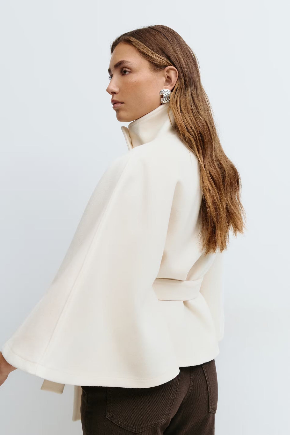 CÉLIANE | MANTEAU CAPE À CEINTURE POUR FEMMES