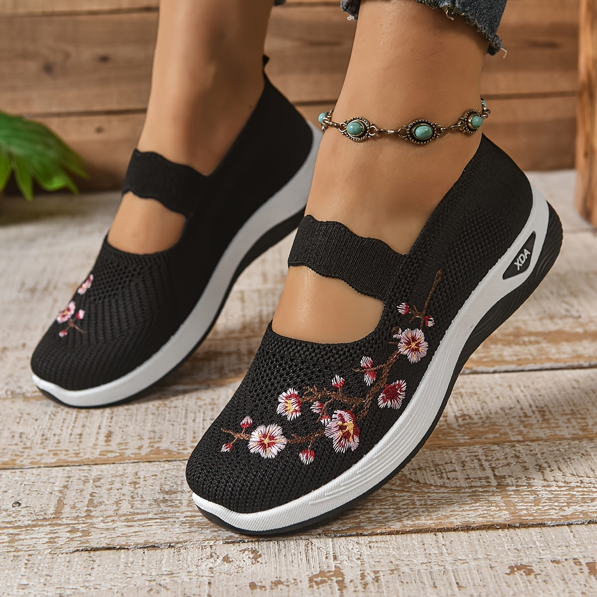 CÉLIANE | BASKETS FLORALE EMBROIDÉES POUR FEMMES