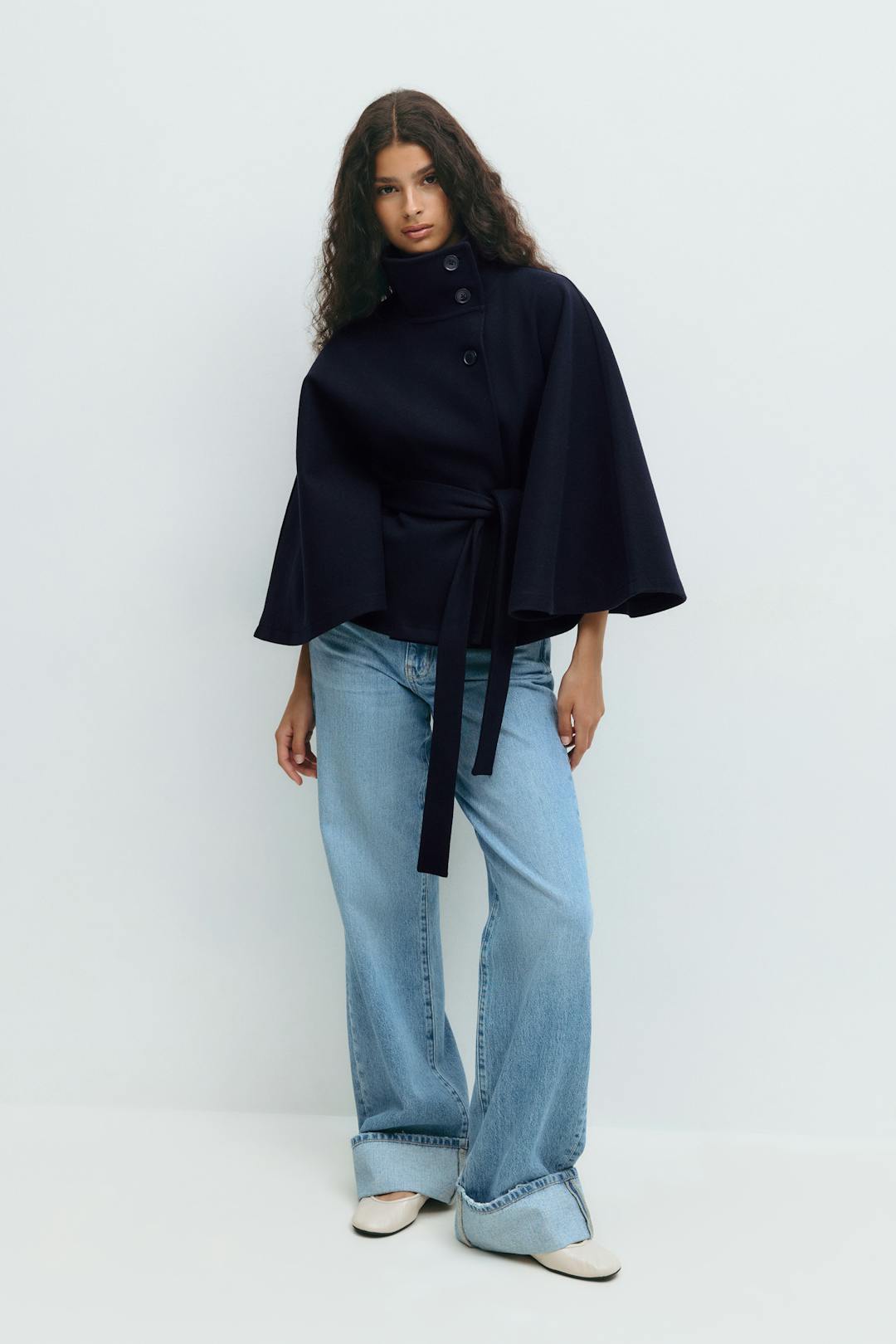 CÉLIANE | MANTEAU CAPE À CEINTURE POUR FEMMES