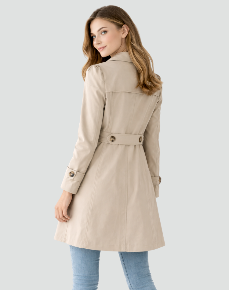 CÉLIANE | TRANCHÉE MANTEAU CLASSIQUE À REVERS POUR FEMMES