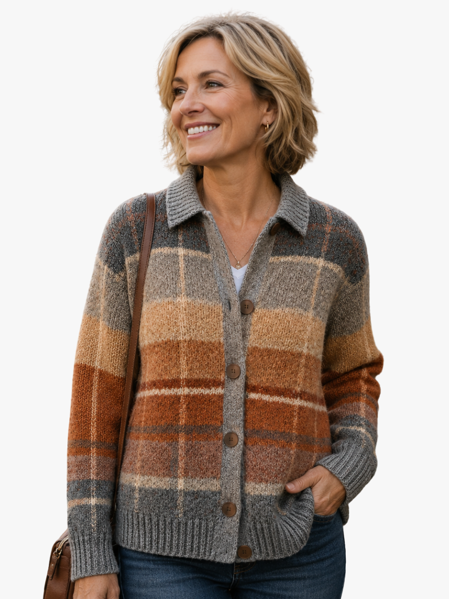 CÉLIANE | GILET À CARREAUX CHIC POUR FEMMES