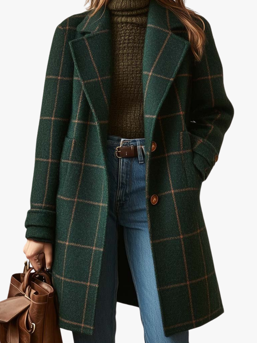 CÉLIANE | MANTEAU À CARREAUX POUR FEMMES