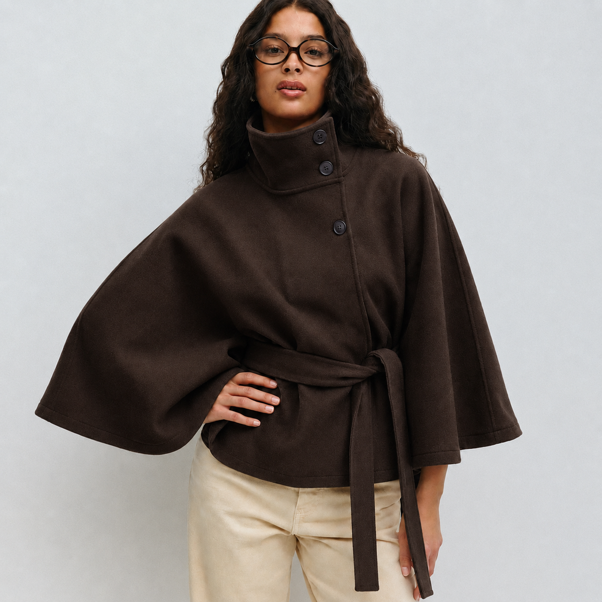 CÉLIANE | MANTEAU CAPE À CEINTURE POUR FEMMES