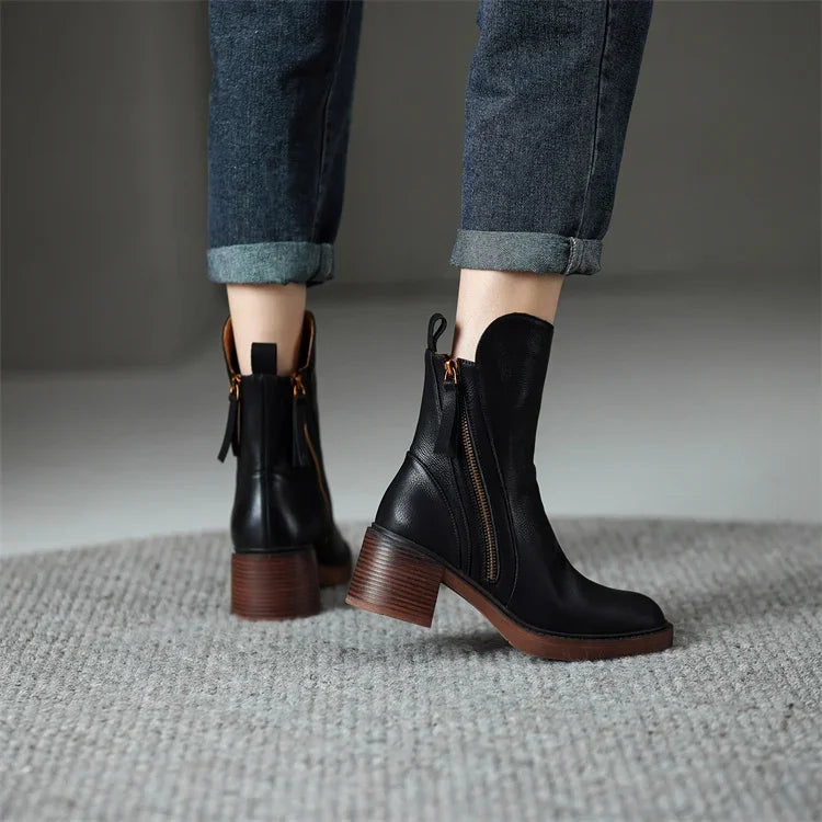 CÉLIANE | BOTTINES À TALON BLOQUÉ POUR FEMMES