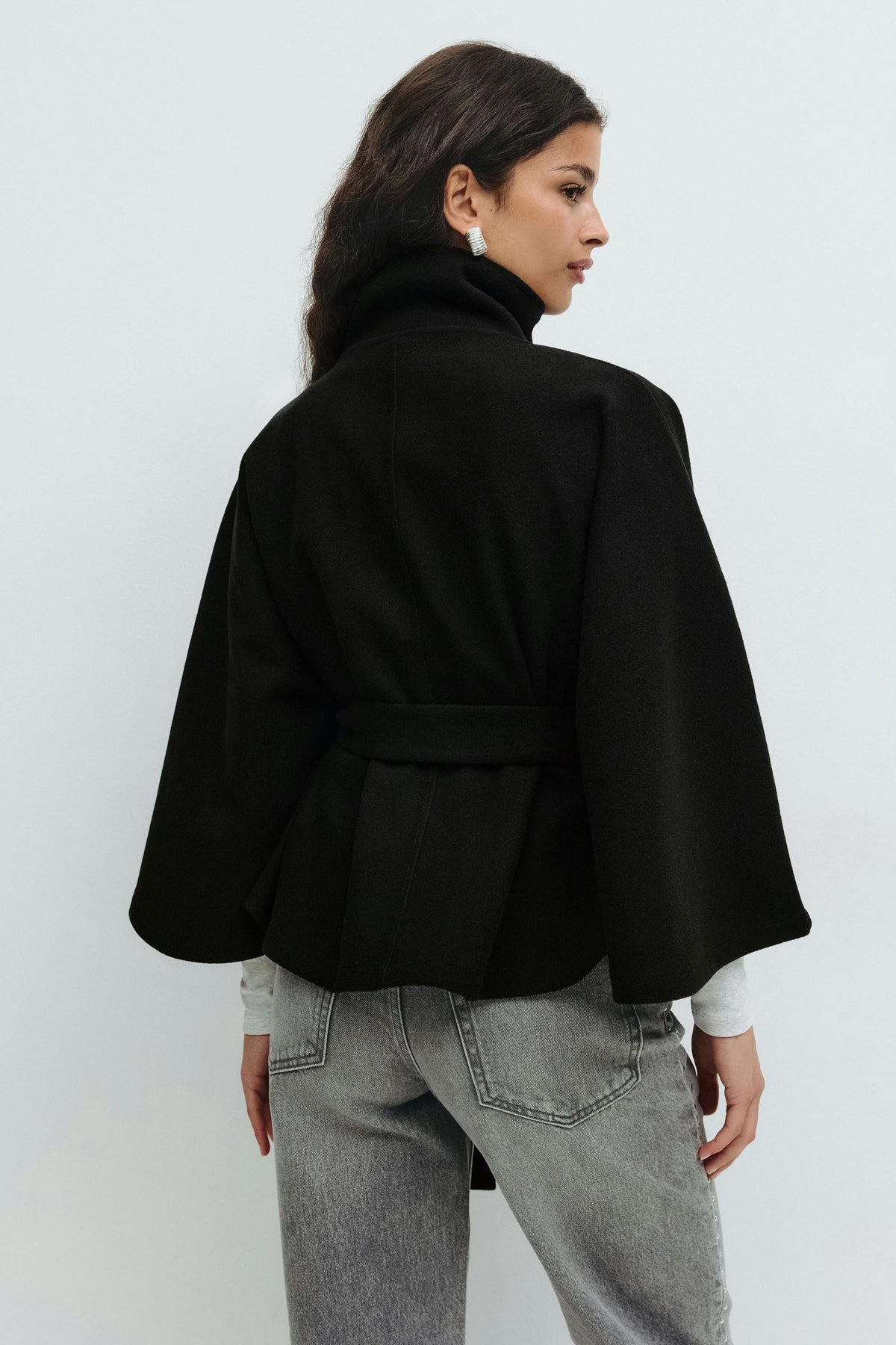 CÉLIANE | MANTEAU CAPE À CEINTURE POUR FEMMES