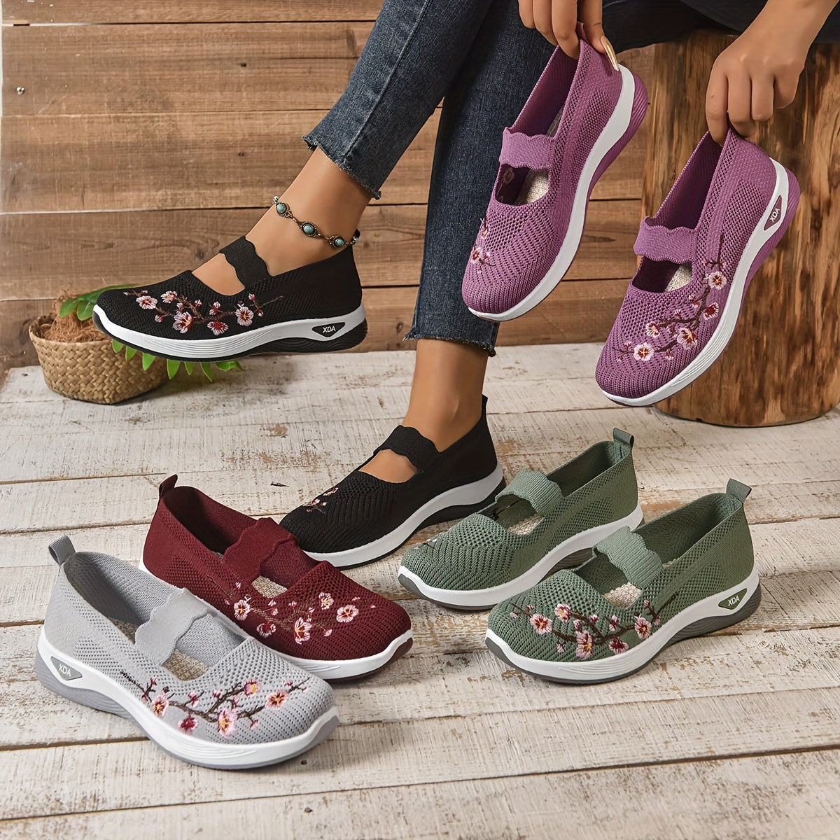 CÉLIANE | BASKETS FLORALE EMBROIDÉES POUR FEMMES