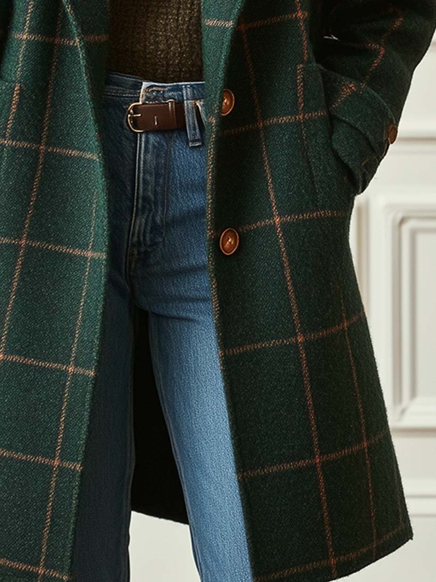 CÉLIANE | MANTEAU À CARREAUX POUR FEMMES
