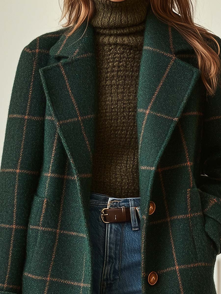 CÉLIANE | MANTEAU À CARREAUX POUR FEMMES