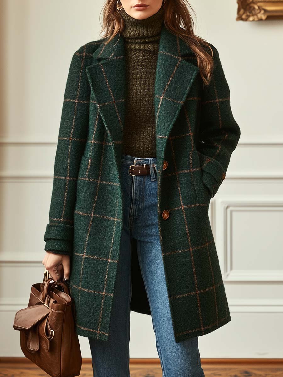 CÉLIANE | MANTEAU À CARREAUX POUR FEMMES